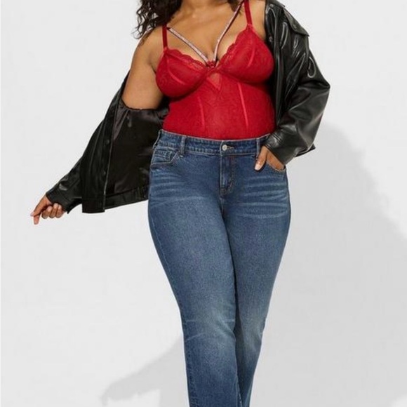 Torrid Red Lace Bra Bodysuit - Picture 4 of 6